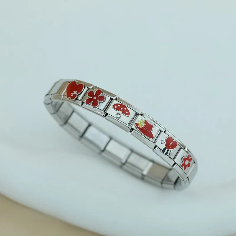 Red Glaze Flower Heart Kiss Me ZH003