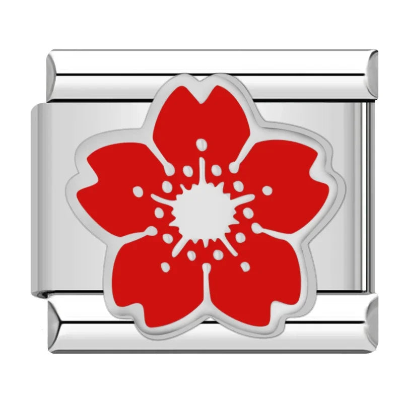 Red Glaze Flower Heart Kiss Me ZH003