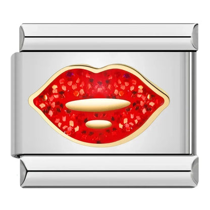 Red-Themed Italian Charms — Chilli, Kiss Me, Red Hat, Lips, Crown & More