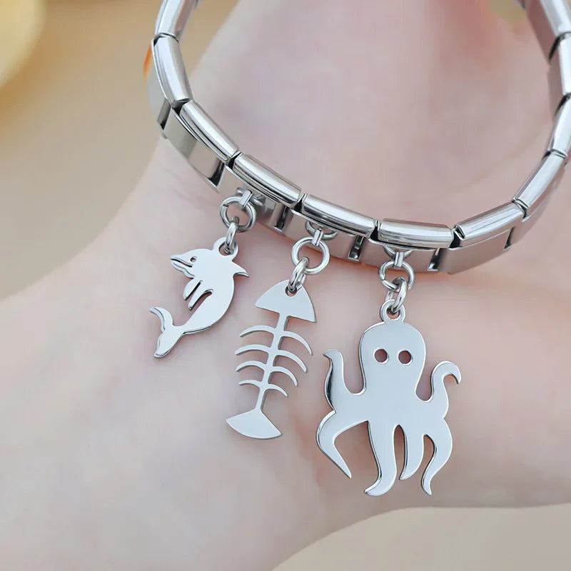 fish designs : Sharks Octopuses Dolphins charms