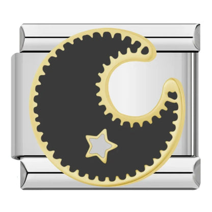 Black-Themed Italian Charms — Cat, Moon, Skull, Broadway, GO GIRL & More