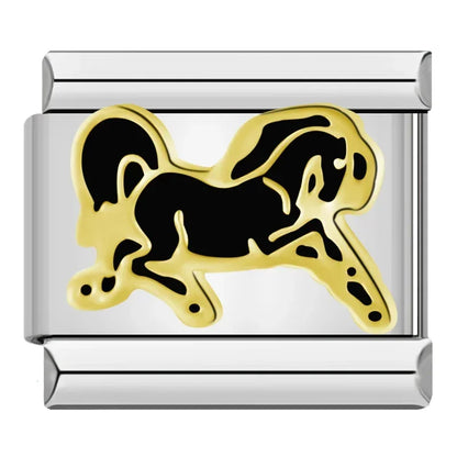 Black-Themed Italian Charms — Cat, Moon, Skull, Broadway, GO GIRL & More