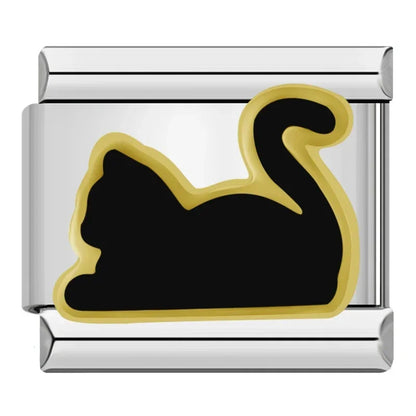 Black-Themed Italian Charms — Cat, Moon, Skull, Broadway, GO GIRL & More