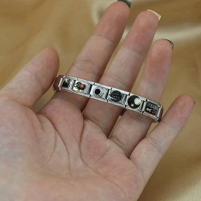 Black-Themed Italian Charms — Cat, Moon, Skull, Broadway, GO GIRL & More