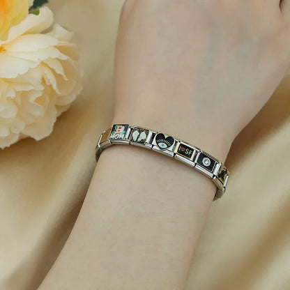 Black-Themed Italian Charms — Cat, Moon, Skull, Broadway, GO GIRL & More