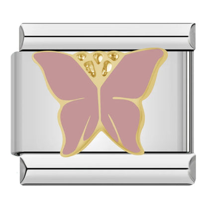 Pink Italian Charms — Butterfly, Elephant, Teacup, Pig, Baby Pram, Daisy, Star & More