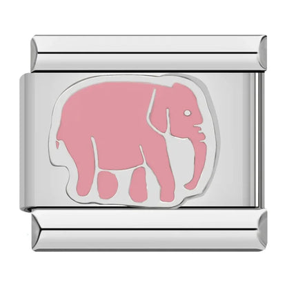 Pink Italian Charms — Butterfly, Elephant, Teacup, Pig, Baby Pram, Daisy, Star & More