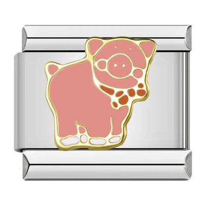 Pink Italian Charms — Butterfly, Elephant, Teacup, Pig, Baby Pram, Daisy, Star & More