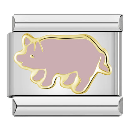 Pink Italian Charms — Butterfly, Elephant, Teacup, Pig, Baby Pram, Daisy, Star & More