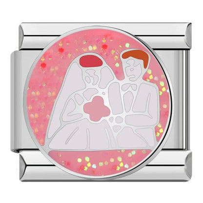 Pink Italian Charms — Butterfly, Elephant, Teacup, Pig, Baby Pram, Daisy, Star & More
