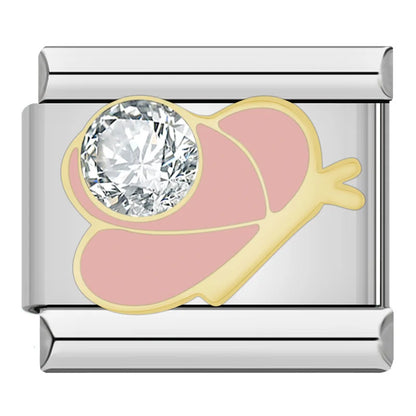 Pink Italian Charms — Butterfly, Elephant, Teacup, Pig, Baby Pram, Daisy, Star & More