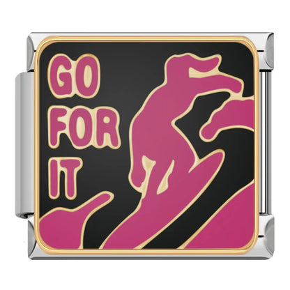 Fitness & Sport Italian Charms — Yoga, Figure Skating, Tennis, Snowboard & Power Bracelet Links