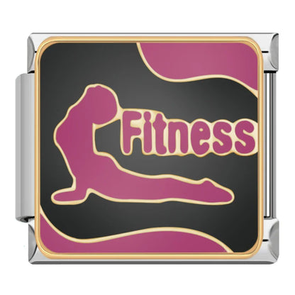 Fitness & Sport Italian Charms — Yoga, Figure Skating, Tennis, Snowboard & Power Bracelet Links