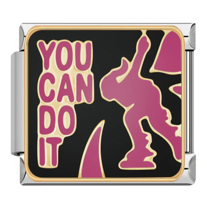 Fitness & Sport Italian Charms — Yoga, Figure Skating, Tennis, Snowboard & Power Bracelet Links