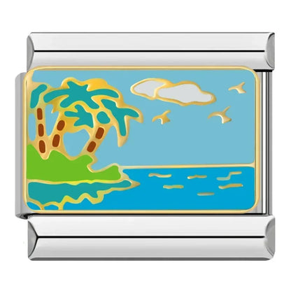 Blue Italian Charms — Heart, Lighthouse, Evil Eye, Aunt, Believe, Key to Success & More