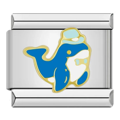 Blue Themed Italian Charms — Ocean, Sky & Navy Enamel Bracelet Links Collection