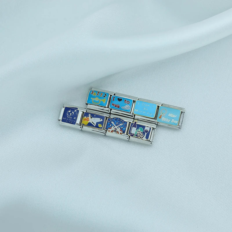 Blue italian charms ZH016