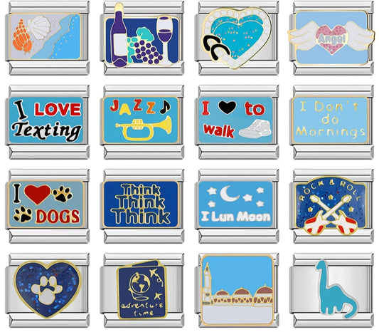 Blue italian charms ZH016