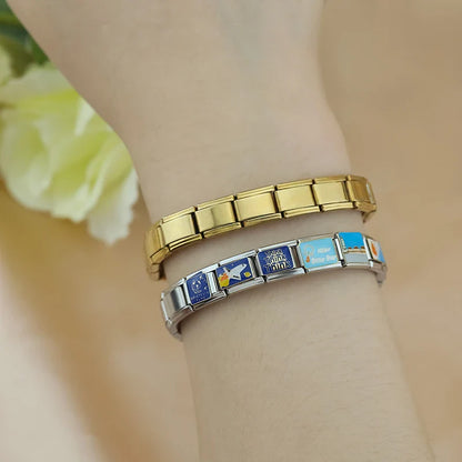 Blue Themed Italian Charms — Ocean, Sky & Navy Enamel Bracelet Links Collection