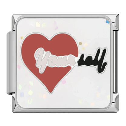 Self-Care & Positive Affirmation Italian Charms — Mindfulness & Feel-Good Bracelet Links