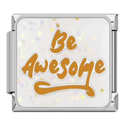 Sparkling Self-Love & Daily Positivity Italian Charms — CZ, Affirmation & Glitter Bracelet Links
