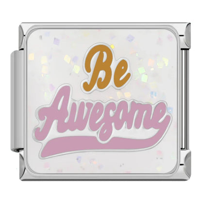 Sparkling Self-Love & Daily Positivity Italian Charms — CZ, Affirmation & Glitter Bracelet Links