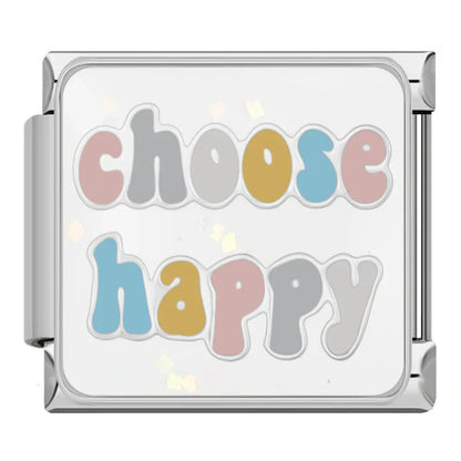 Sparkling Self-Love & Daily Positivity Italian Charms — CZ, Affirmation & Glitter Bracelet Links