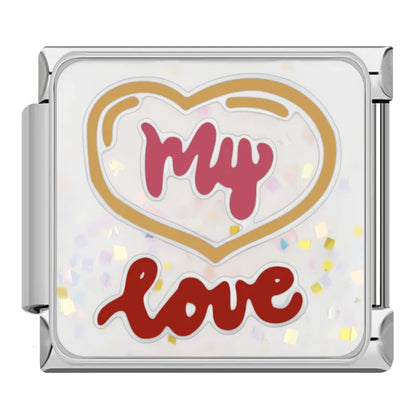 Sparkling Self-Love & Daily Positivity Italian Charms — CZ, Affirmation & Glitter Bracelet Links