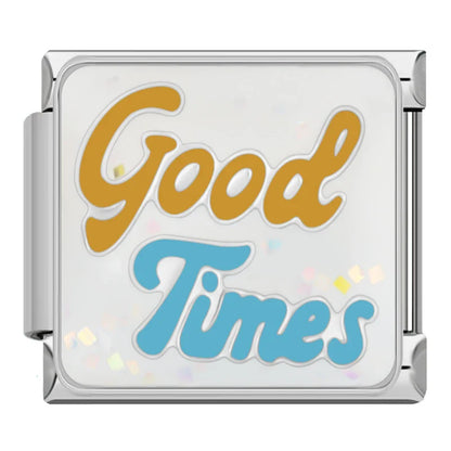 Sparkling Self-Love & Daily Positivity Italian Charms — CZ, Affirmation & Glitter Bracelet Links