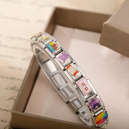 Coffee & Book Italian Charms — Cosy Reading, Café & Bookworm Bracelet Links