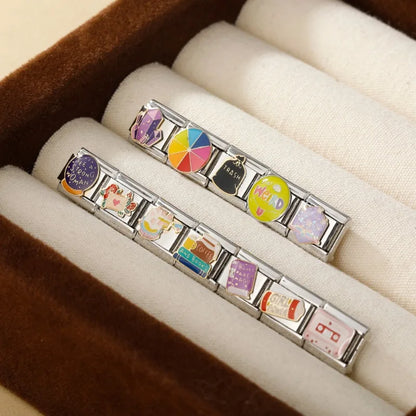 Coffee & Book Italian Charms — Cosy Reading, Café & Bookworm Bracelet Links