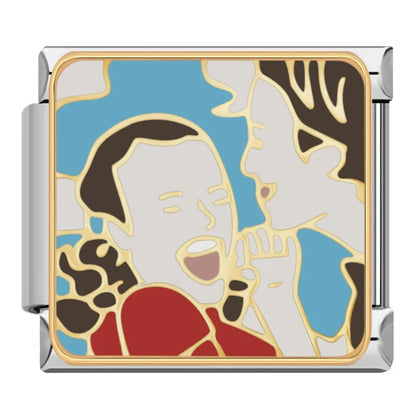 Vintage Pop Art People, Pets & Joyful Moments Italian Charms — Life Scene Bracelet Links