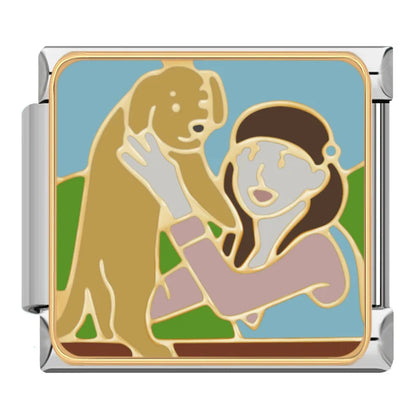 Vintage Pop Art People, Pets & Joyful Moments Italian Charms — Life Scene Bracelet Links