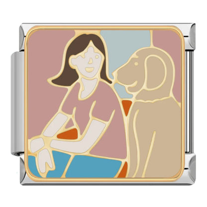 Vintage Pop Art People, Pets & Joyful Moments Italian Charms — Life Scene Bracelet Links
