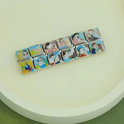 Vintage Pop Art People, Pets & Joyful Moments Italian Charms — Life Scene Bracelet Links