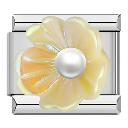 Silver Flower Italian Charms — Daisy, Rose, Blossom & Botanical Bracelet Links