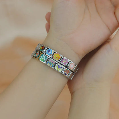 Silver Flower Italian Charms — Daisy, Rose, Blossom & Botanical Bracelet Links