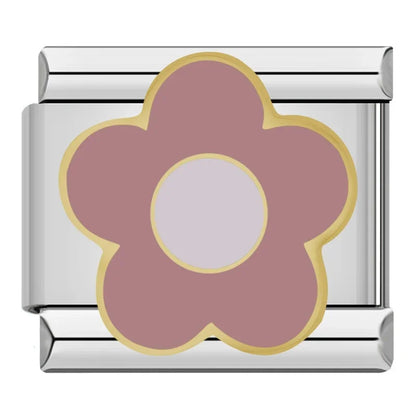Silver Flower Italian Charms — Daisy, Rose, Blossom & Botanical Bracelet Links