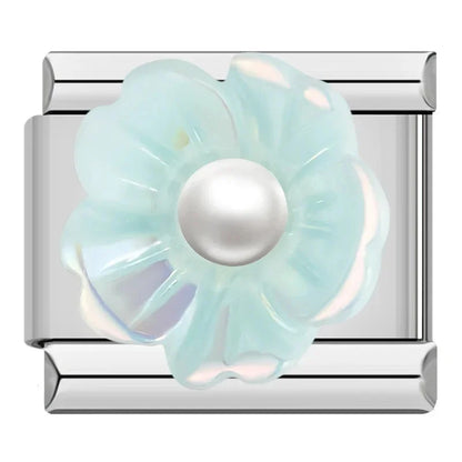 Silver Flower Italian Charms — Daisy, Rose, Blossom & Botanical Bracelet Links
