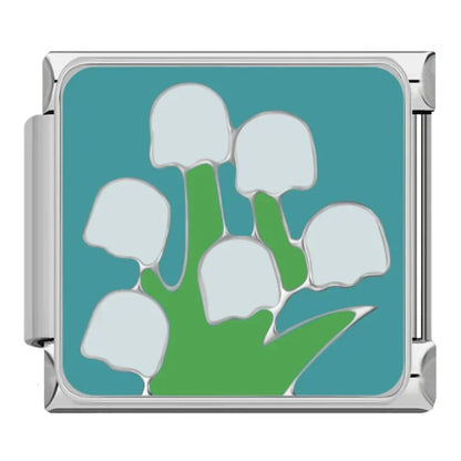 Silver Flower Italian Charms — Daisy, Rose, Blossom & Botanical Bracelet Links