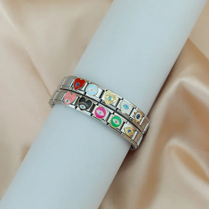 Evil Eye Italian Charms — Hamsa, Mascara Lash, Sun, Heart & Colourful Eye Bracelet Links