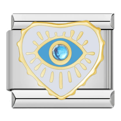 Evil Eye Italian Charms — Hamsa, Mascara Lash, Sun, Heart & Colourful Eye Bracelet Links