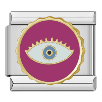 Evil Eye Italian Charms — Hamsa, Mascara Lash, Sun, Heart & Colourful Eye Bracelet Links