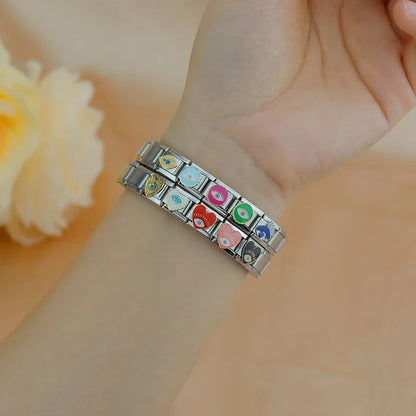 Evil Eye Italian Charms — Hamsa, Mascara Lash, Sun, Heart & Colourful Eye Bracelet Links
