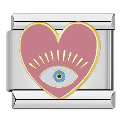 Evil Eye Italian Charms — Hamsa, Mascara Lash, Sun, Heart & Colourful Eye Bracelet Links
