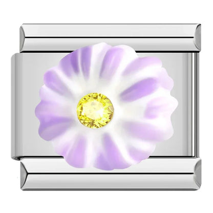 Purple-Themed Italian Charms — Amethyst Heart, Daisy, Star, Goddess & More Bracelet Links