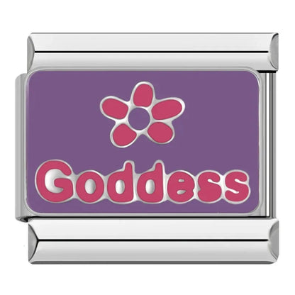 Purple-Themed Italian Charms — Amethyst Heart, Daisy, Star, Goddess & More Bracelet Links