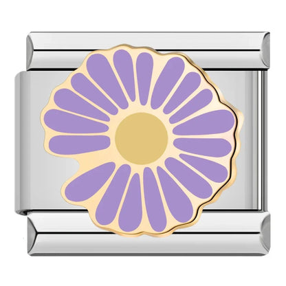 Purple-Themed Italian Charms — Amethyst Heart, Daisy, Star, Goddess & More Bracelet Links