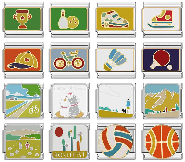 Sports & Outdoor Adventures Italian Charms — Running, Cycling, Tennis, Hiking & More