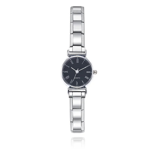 Roman Numerals White Black Watch